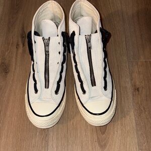 Converse Chuck Taylor zip high white egret sneakers M6/ W8.